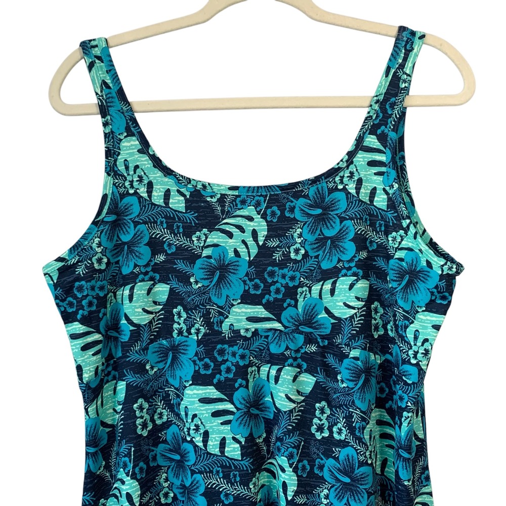 Columbia Blue and Green Floral Midi Dress - Picture 4 of 11